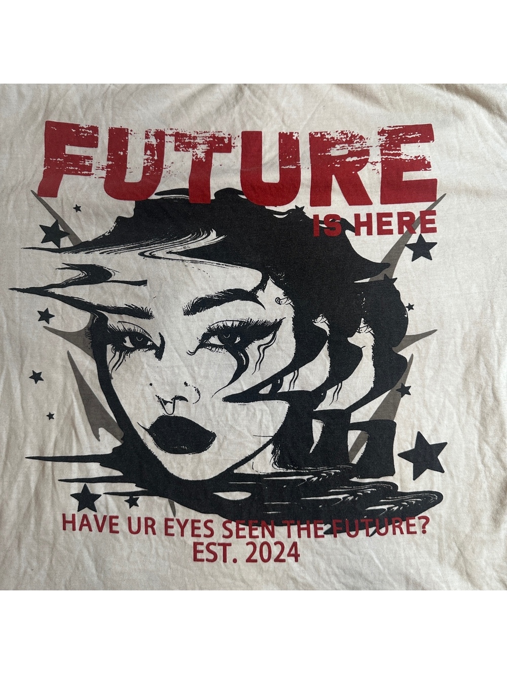 "Future is Here" Large Unknown Brand Graphic Streetwear Tee
